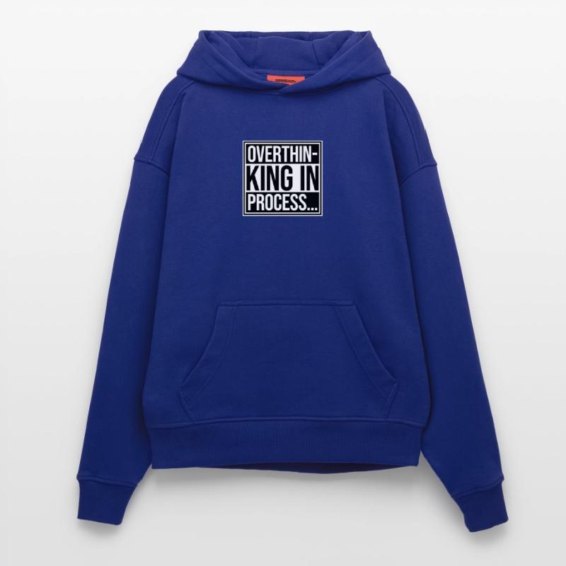 Overthinking In Process Funny Brooding Saying Logo Hoodie- made by SPREAD 