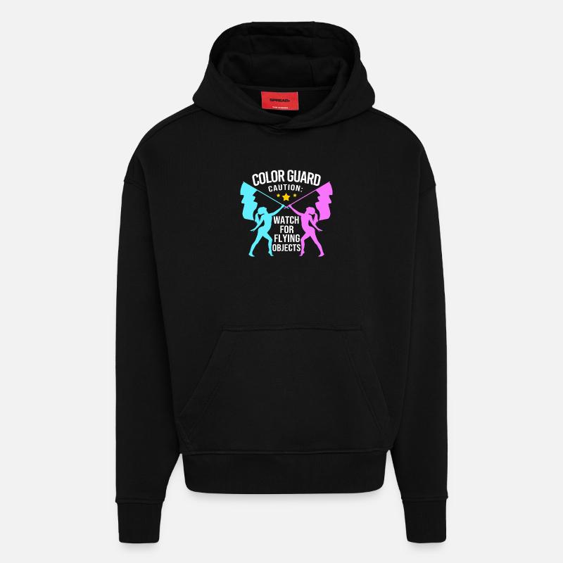Carnaval Drapeau Carnaval agitant des drapeaux - Sweat à capuche bio épais oversize fabriqué en UE - SOLID BLACK