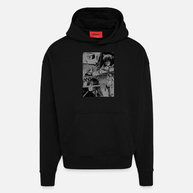 Manga - Hoodie- made by SPREAD  - SOLID BLACK