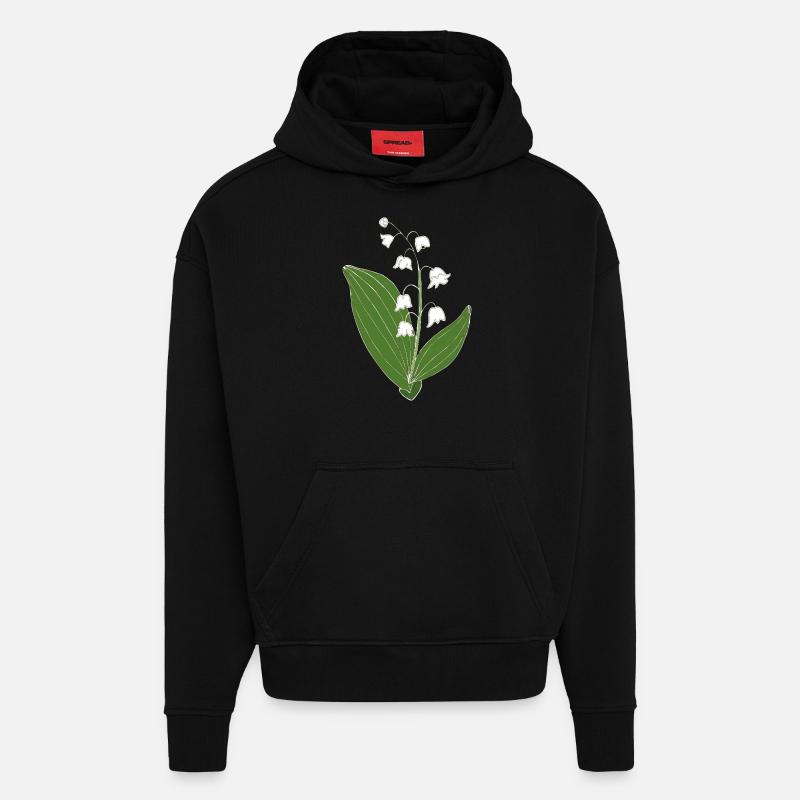Maigloeckchen 2 6 - Sweat à capuche bio épais oversize fabriqué en UE - SOLID BLACK