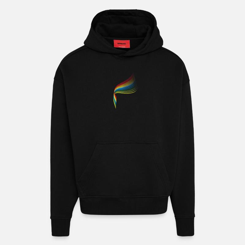 Rainbow - Sweat à capuche bio épais oversize fabriqué en UE - SOLID BLACK