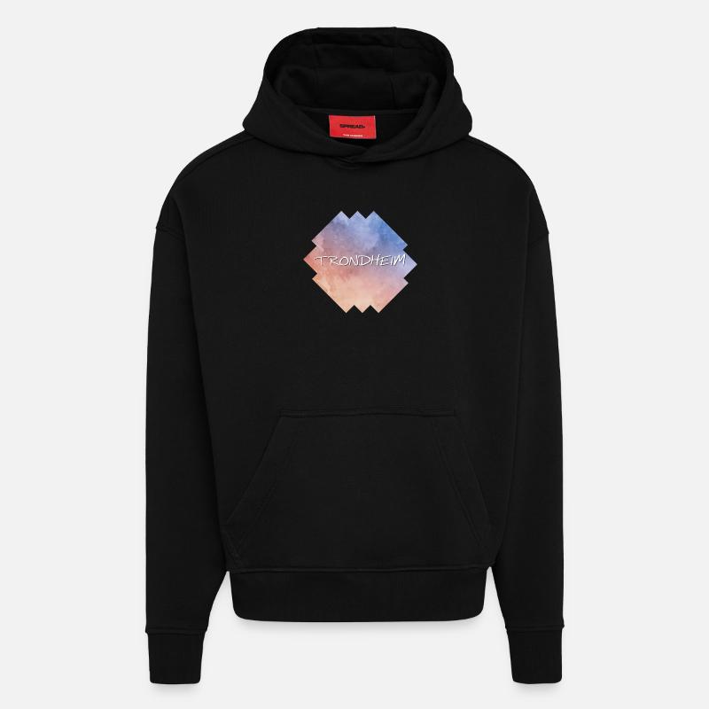 Trondheim - Sweat à capuche bio épais oversize fabriqué en UE - SOLID BLACK