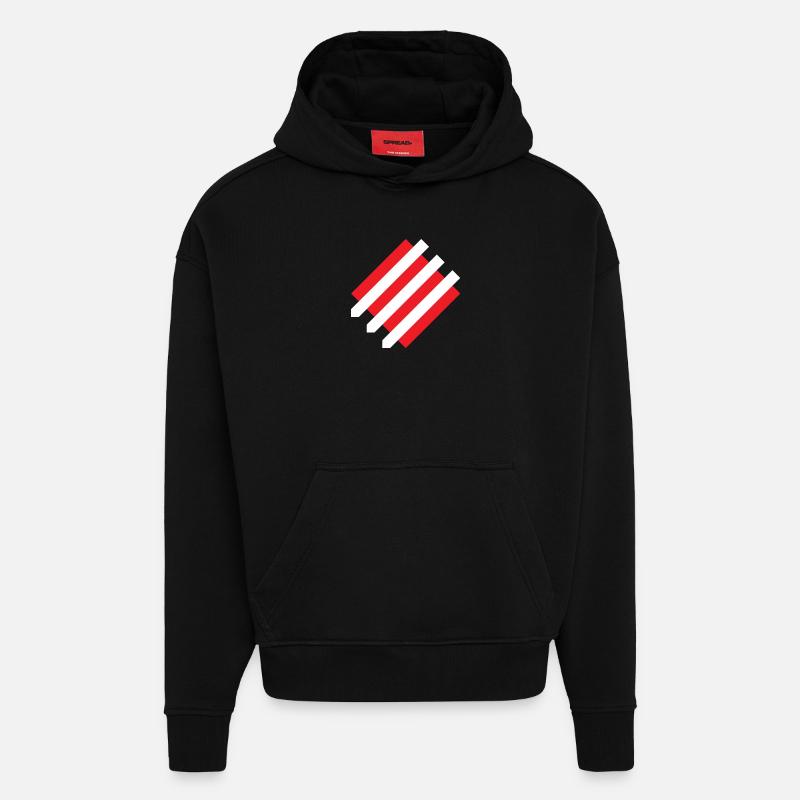 Eiserne Front Simplified Weiss - Hoodie- made by SPREAD  - SOLID BLACK