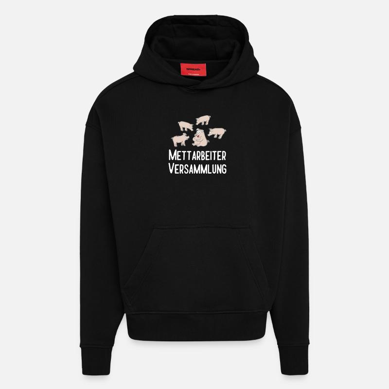 Mettarbeiterversammlung - Hoodie- made by SPREAD  - SOLID BLACK
