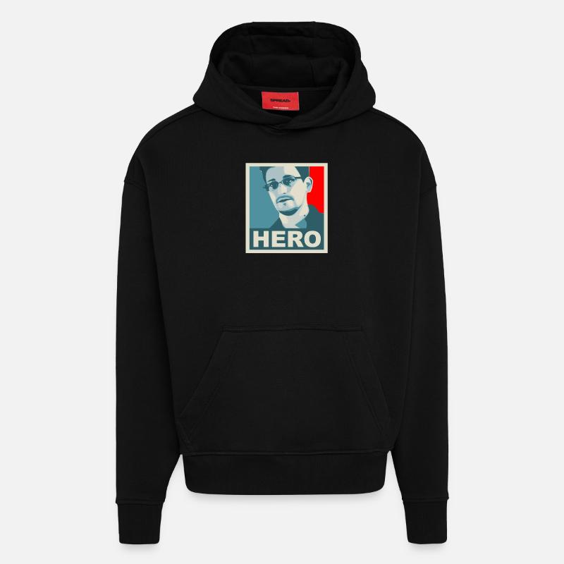 snowden - Sweat à capuche bio épais oversize fabriqué en UE - SOLID BLACK