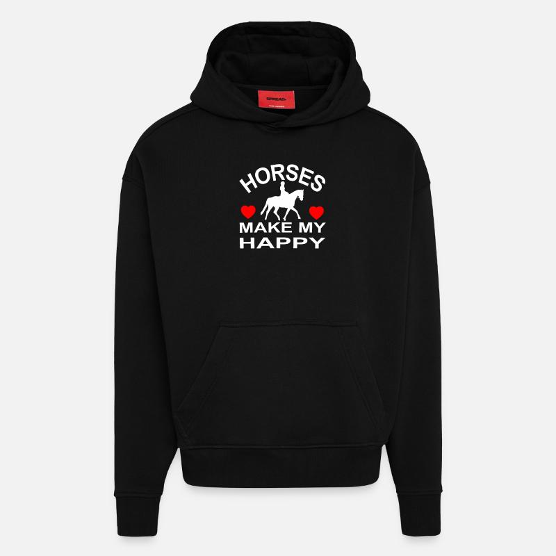Cheval - Sweat à capuche bio épais oversize fabriqué en UE - SOLID BLACK