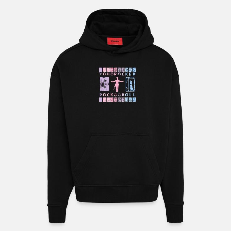 VOUS ROCKER FRONTMAN - Sweat à capuche bio épais oversize fabriqué en UE - SOLID BLACK