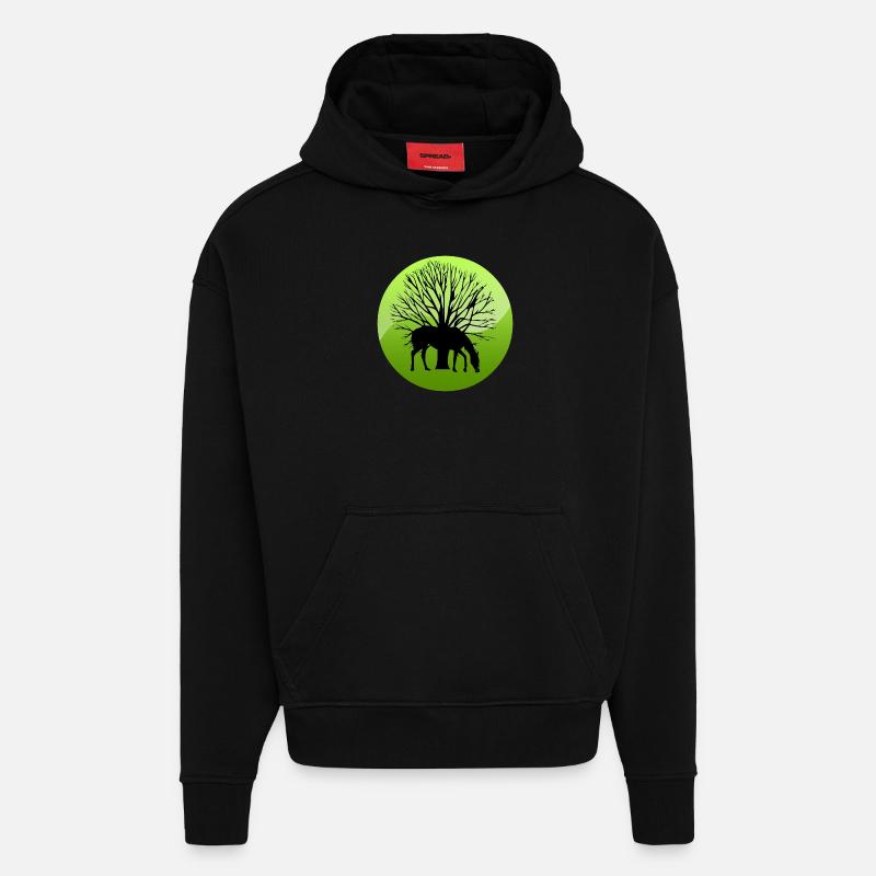 Cheval - Sweat à capuche bio épais oversize fabriqué en UE - SOLID BLACK