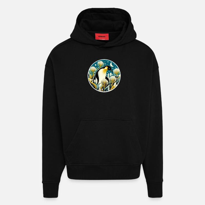 Pinguin-Kunst - Hoodie- made by SPREAD - SOLID BLACK