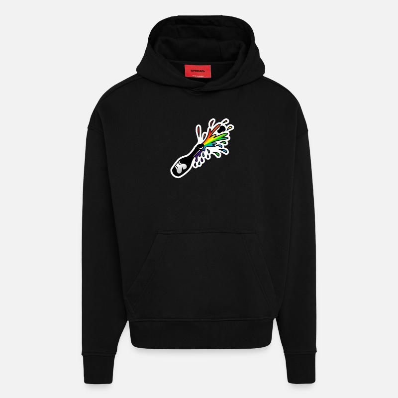 Bottle Bottle : Sticky Queer Pride - Hoodie- made by SPREAD  - SOLID BLACK