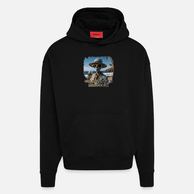 Gray lives matter - Version 1 - Hoodie- made by SPREAD  - SOLID BLACK