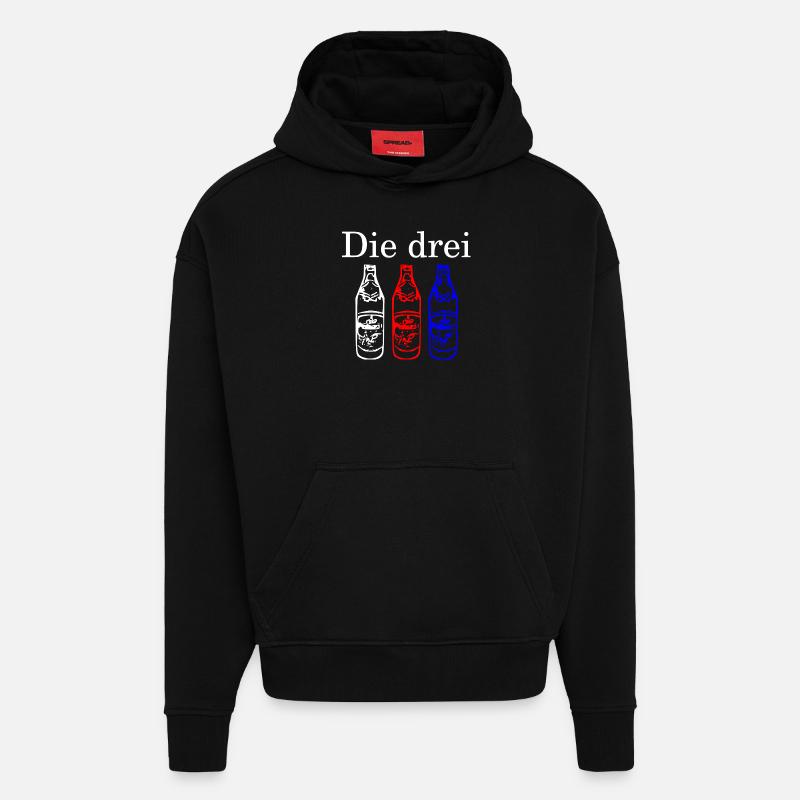 Die Drei Flaschen - hell - Hoodie- made by SPREAD  - SOLID BLACK
