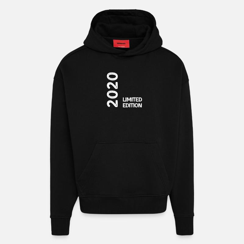 2020 limited edition - Sweat à capuche bio épais oversize fabriqué en UE - SOLID BLACK