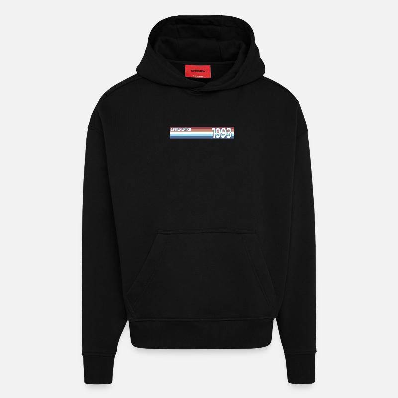 rétro 1993 limited edition - Sweat à capuche bio épais oversize fabriqué en UE - SOLID BLACK