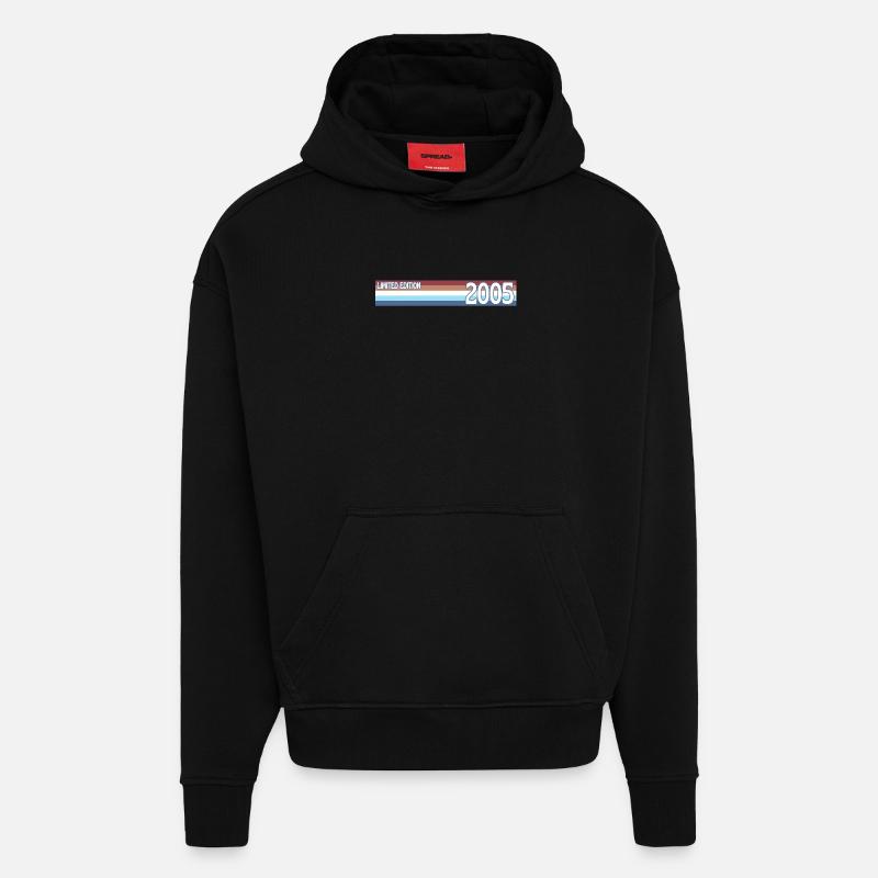 rétro 2005 limited edition - Sweat à capuche bio épais oversize fabriqué en UE - SOLID BLACK