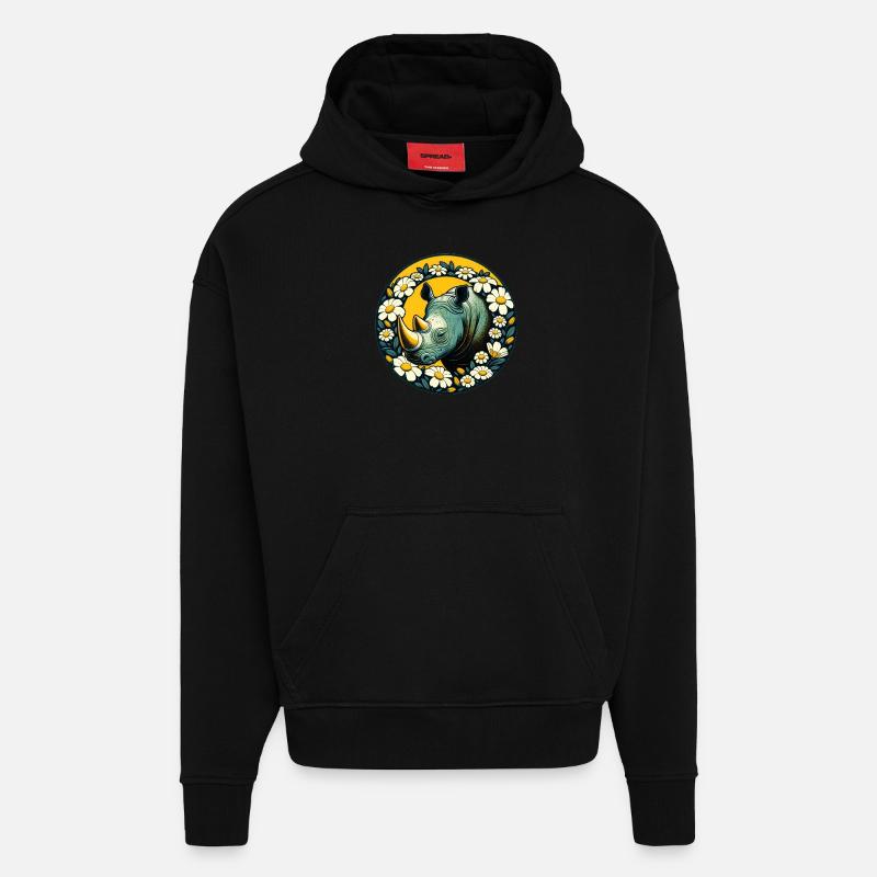 Nashorn - Hoodie- made by SPREAD  - SOLID BLACK