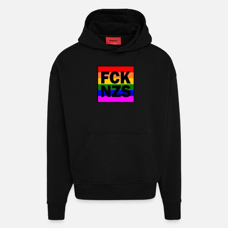 Fck nzs - Sweat à capuche bio épais oversize fabriqué en UE - SOLID BLACK