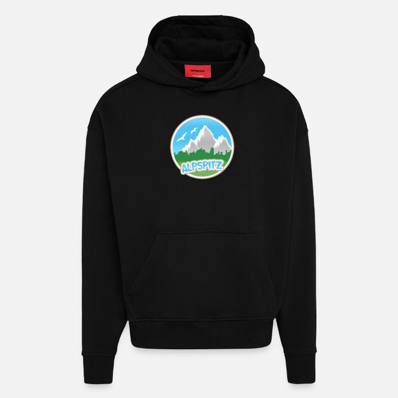 Alpspitz Alpspitz - Sweat à capuche bio épais oversize fabriqué en UE - SOLID BLACK