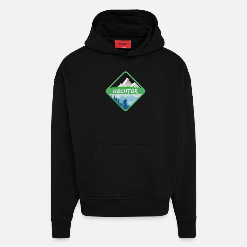 Nature Hochtor - Sweat à capuche bio épais oversize fabriqué en UE - SOLID BLACK