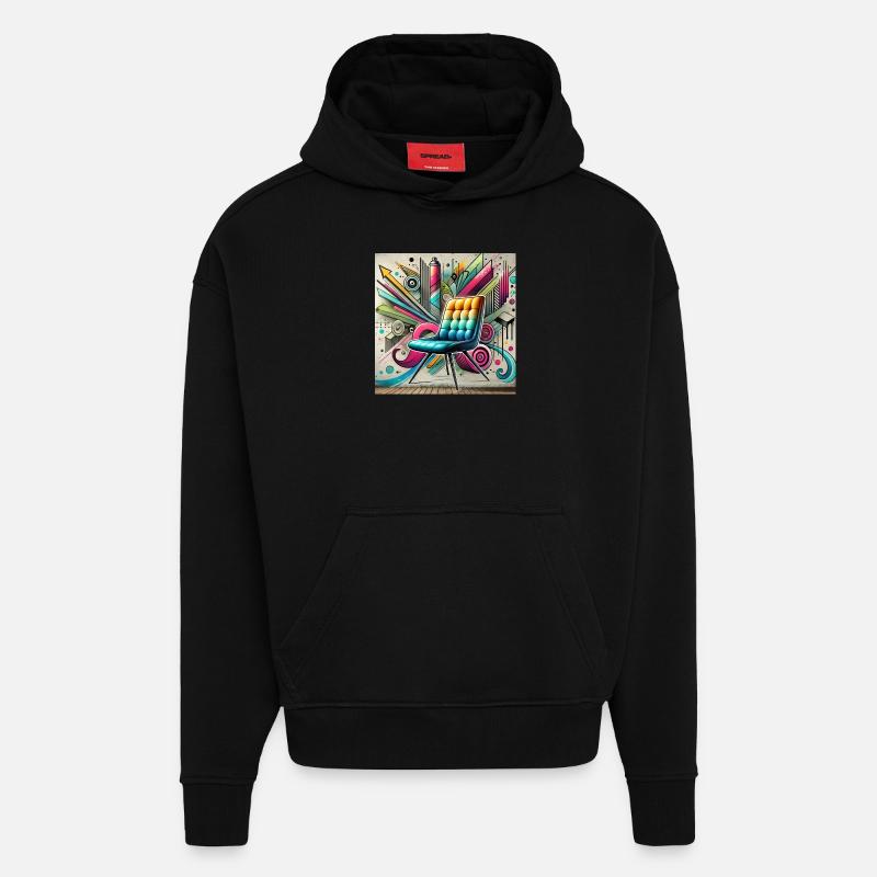 Stuhl Graffiti Möbelverkäufer - Hoodie- made by SPREAD - SOLID BLACK