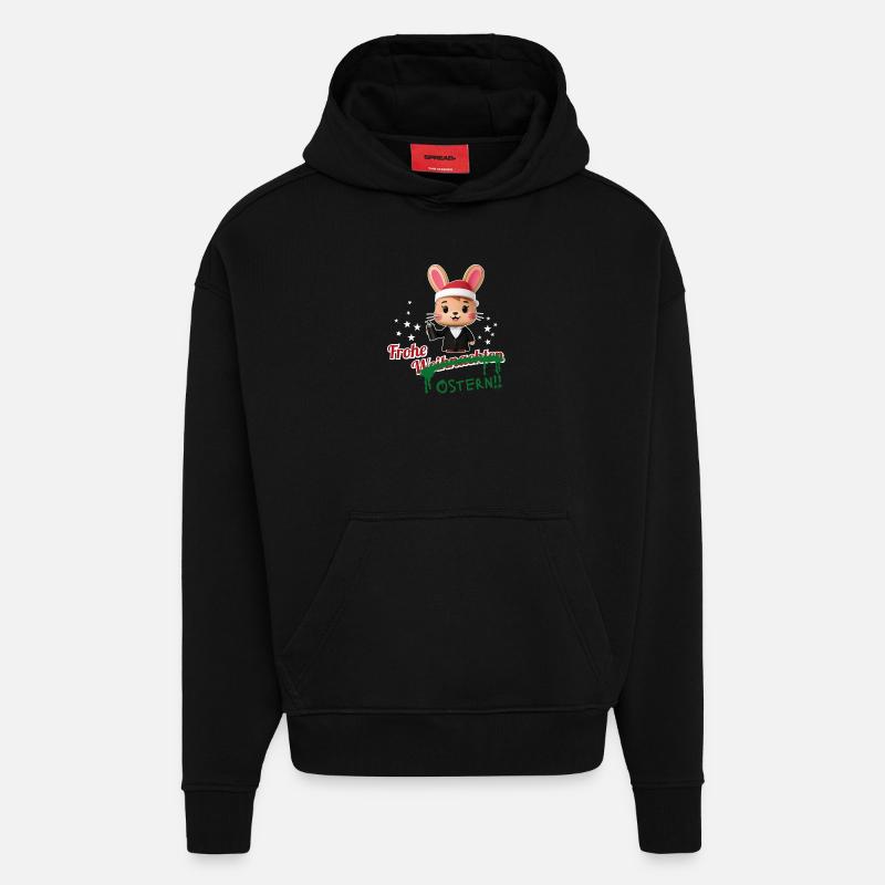 Frohe Weihnachten... oder Ostern? - Hoodie- made by SPREAD  - SOLID BLACK
