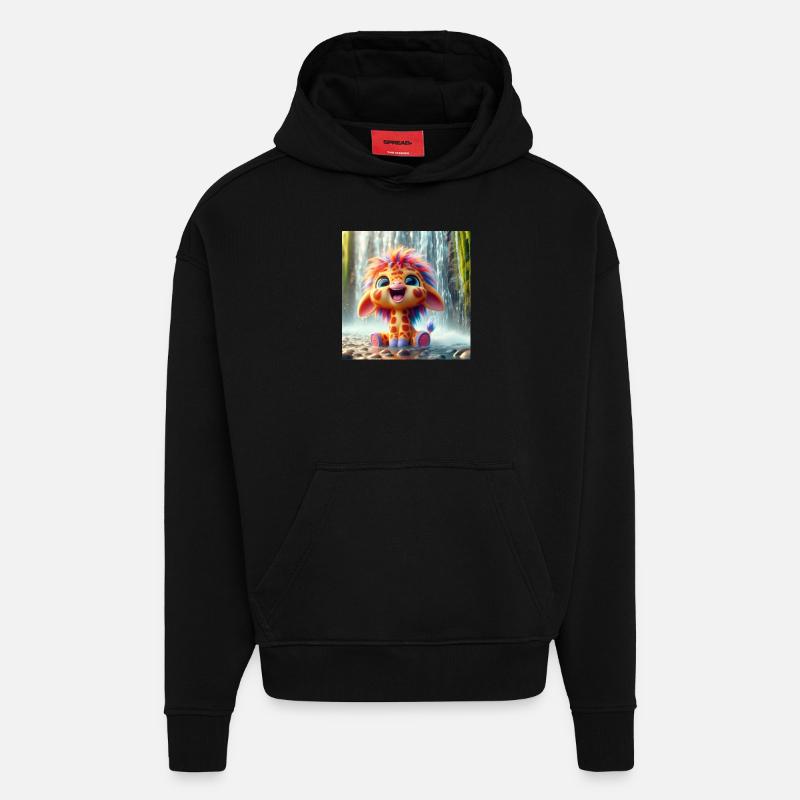 giraffewasserfall - Hoodie- made by SPREAD  - SOLID BLACK