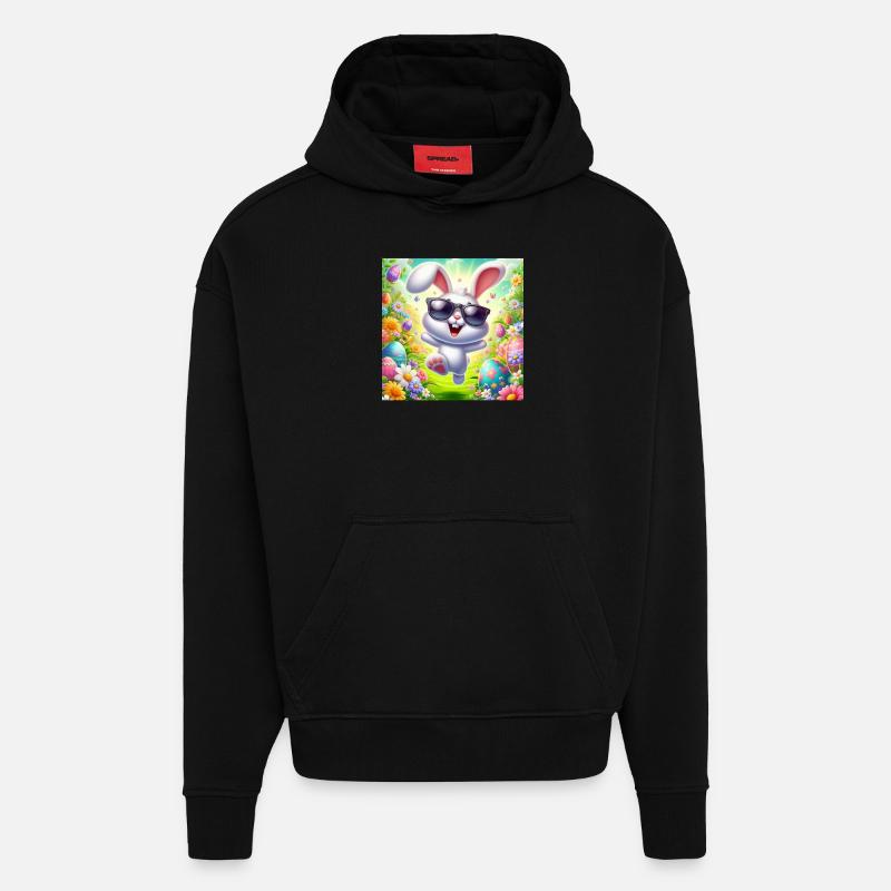 Happy Easter Bunny - Hoodie- made by SPREAD  - SOLID BLACK
