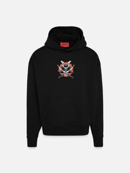 Japanese Samurai Warrior - Hoodie- made by SPREAD  - SOLID BLACK
