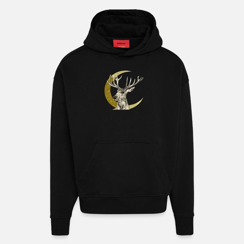 Deer - Hoodie- made by SPREAD  - SOLID BLACK