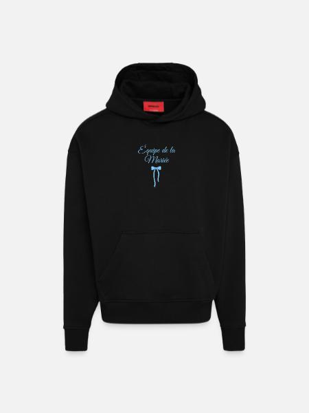 Team The Bride Blue Bow - Hoodie- made by SPREAD  - SOLID BLACK