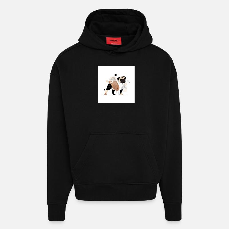Mops - Hoodie- made by SPREAD  - SOLID BLACK