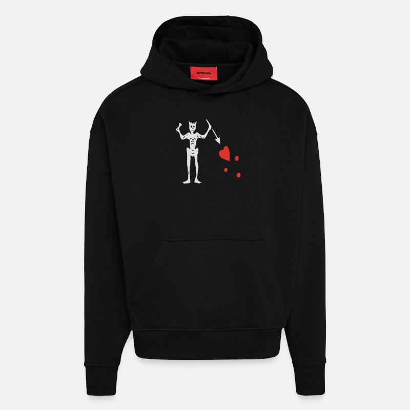Blackbeard - Hoodie- made by SPREAD  - SOLID BLACK