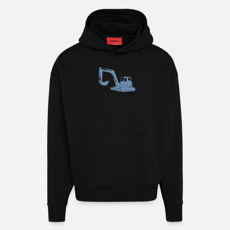 Baggerfahrer Silhouette - Baugeräteführer - Hoodie- made by SPREAD  - SOLID BLACK