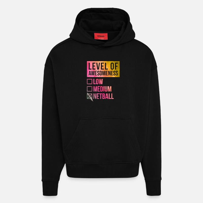 Netball - Sweat à capuche bio épais oversize fabriqué en UE - SOLID BLACK