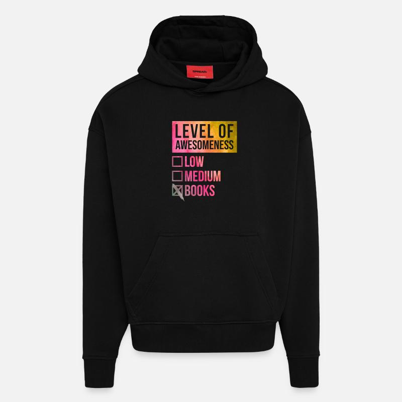 bibliothécaire - Sweat à capuche bio épais oversize fabriqué en UE - SOLID BLACK