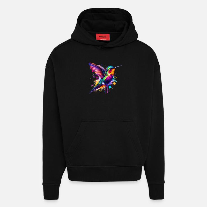 Colibri - Sweat à capuche bio épais oversize fabriqué en UE - SOLID BLACK