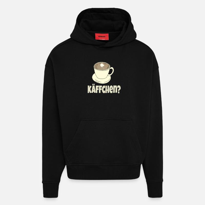 Tasse à café Kaeffchen - Sweat à capuche bio épais oversize fabriqué en UE - SOLID BLACK