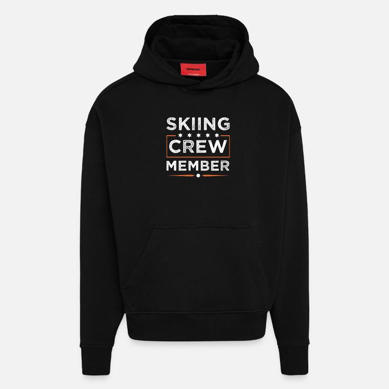 Équipe de ski - Sweat à capuche bio épais oversize fabriqué en UE - SOLID BLACK