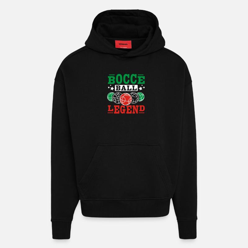 Bocce ball legend - Hoodie- made by SPREAD  - SOLID BLACK