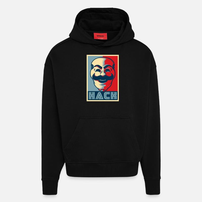 HACK - Sweat à capuche bio épais oversize fabriqué en UE - SOLID BLACK