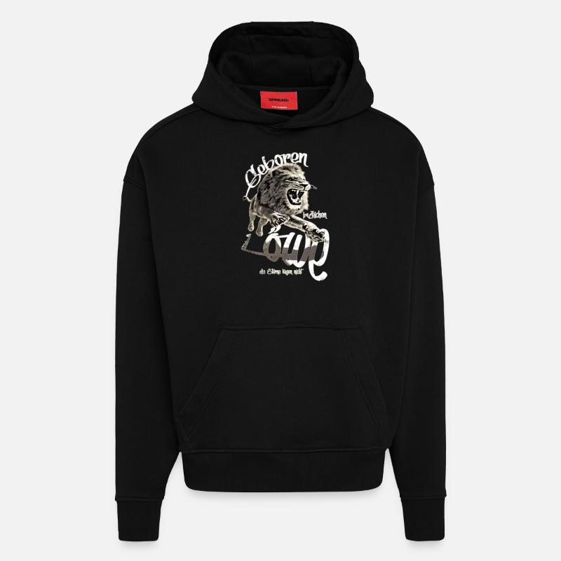 löwe sternzeichen - Hoodie- made by SPREAD  - SOLID BLACK