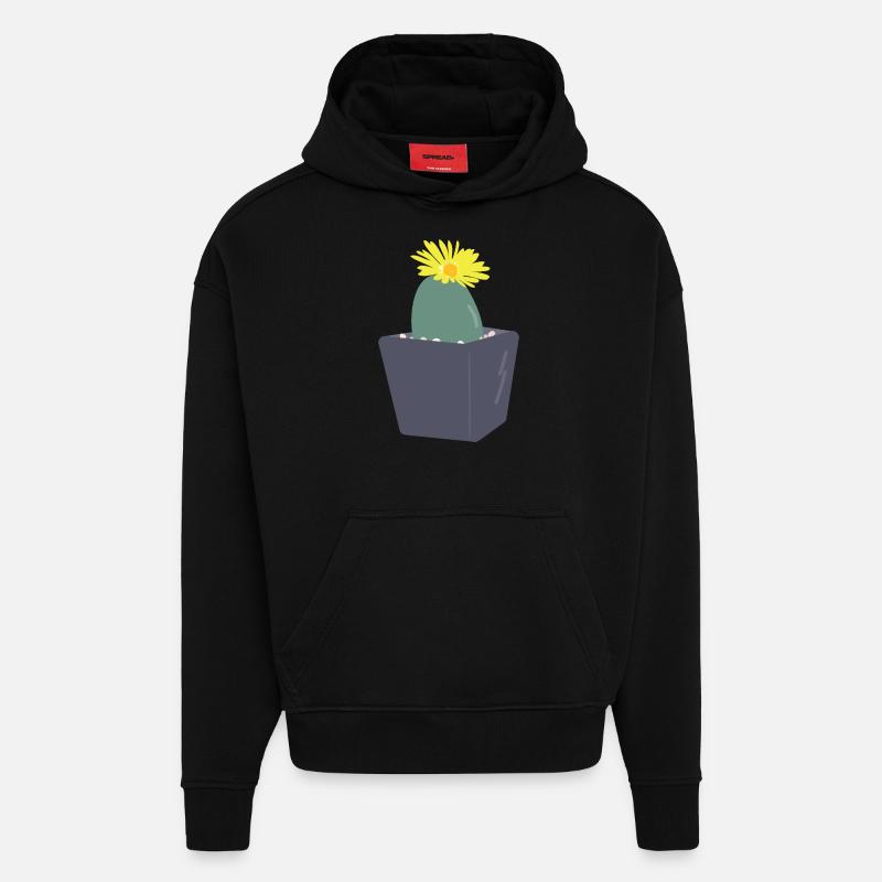 Lithops Blüte3 - Hoodie- made by SPREAD  - SOLID BLACK