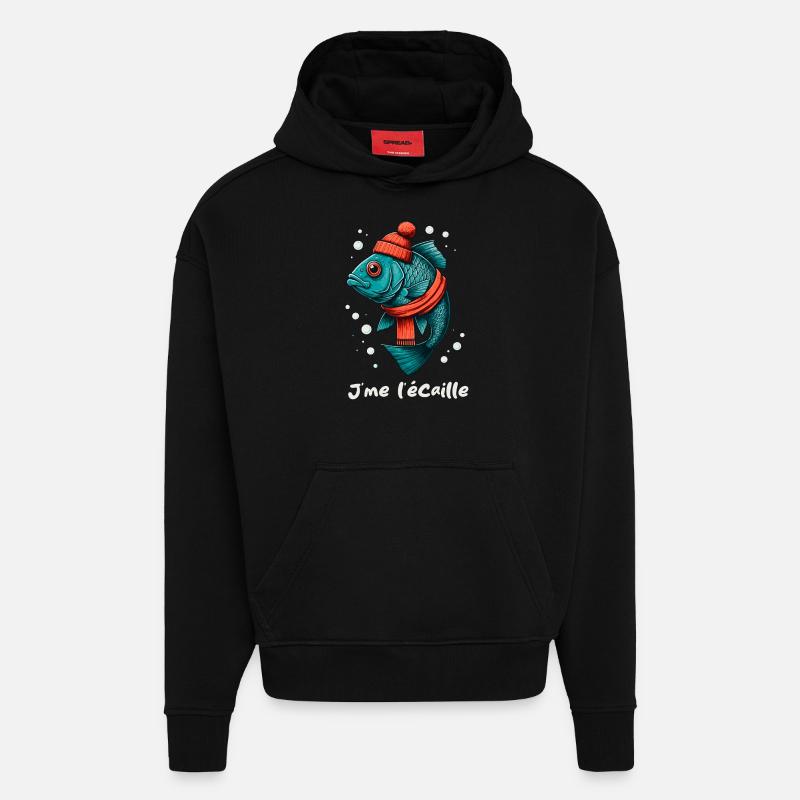 J me l écaille - Sweat à capuche bio épais oversize fabriqué en UE - SOLID BLACK