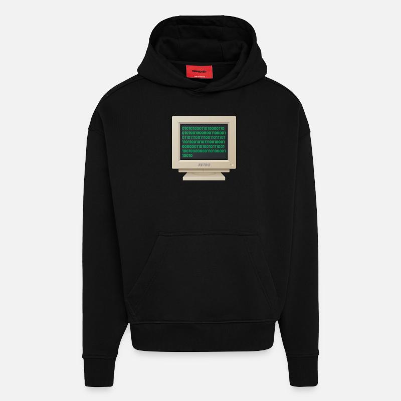 CRT - Binary Code - Hoodie- made by SPREAD  - SOLID BLACK