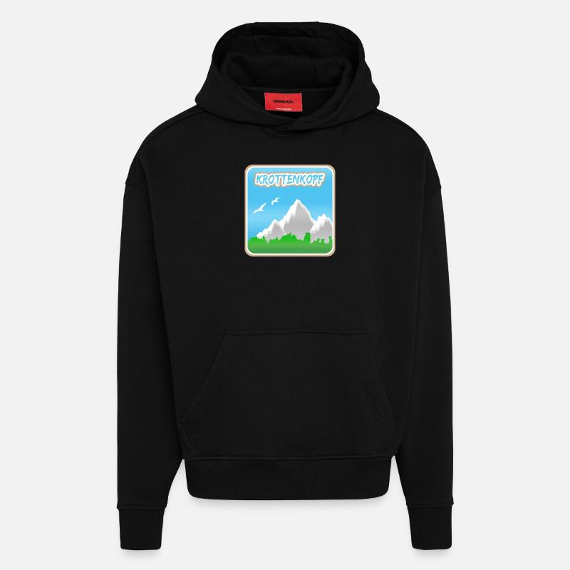 Krottenkopf - Sweat à capuche bio épais oversize fabriqué en UE - SOLID BLACK