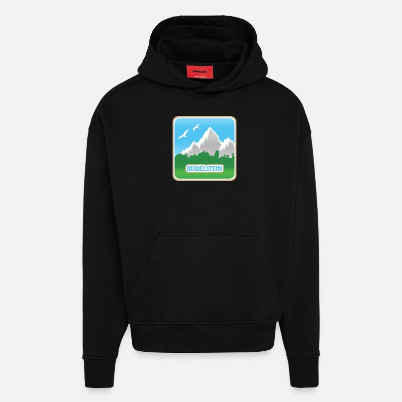 Geigelstein - Sweat à capuche bio épais oversize fabriqué en UE - SOLID BLACK