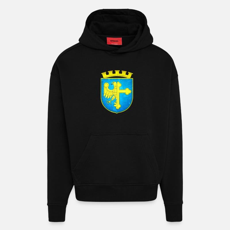 Opole - Pologne - Sweat à capuche bio épais oversize fabriqué en UE - SOLID BLACK