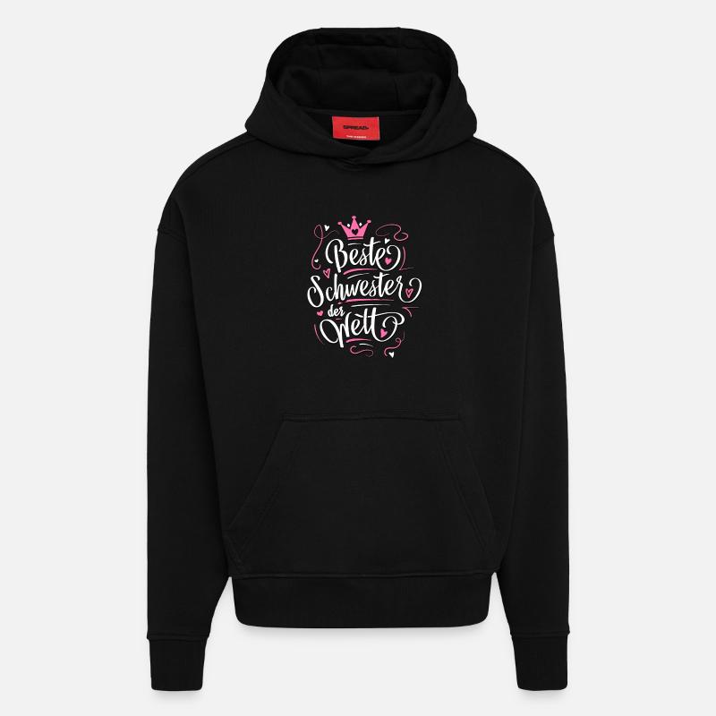 Beste Schwester der Welt - Geschenkidee Schwester - Hoodie- made by SPREAD  - SOLID BLACK