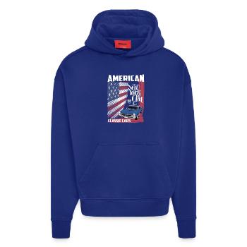 American Classic Cars - Hoodie- made by SPREAD  - Iconic Blue - Vorne