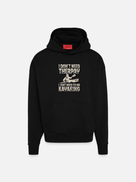Kayak Kayaking Paddle Kayaker Kayaker - Hoodie- made by SPREAD  - SOLID BLACK